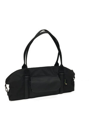 Baguette for flute in black packcloth with woven vinyl trim
